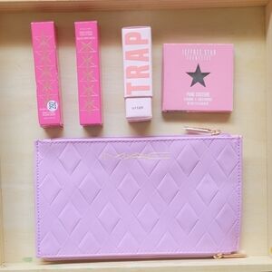 JEFFREE STAR  Makeup Bundle of Beauty!  Lip Colors, Eye Shadow, & Cosmetic Pouch